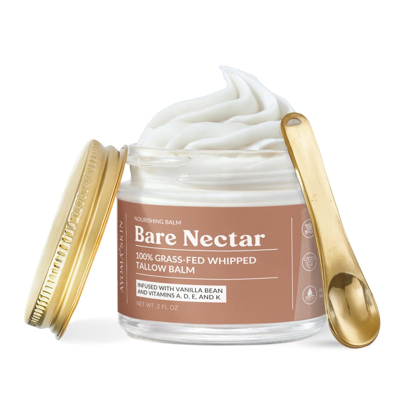 Bare Nectar Whipped Grass-Fed Tallow Balm with Vanilla Bean